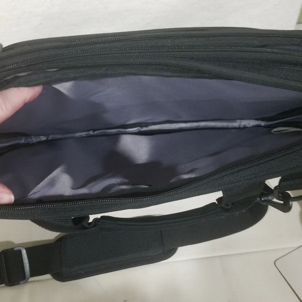 Black Travel soft Laptop Messenger Bag‎ TUARI Briefcase Shoulder Strap Padded